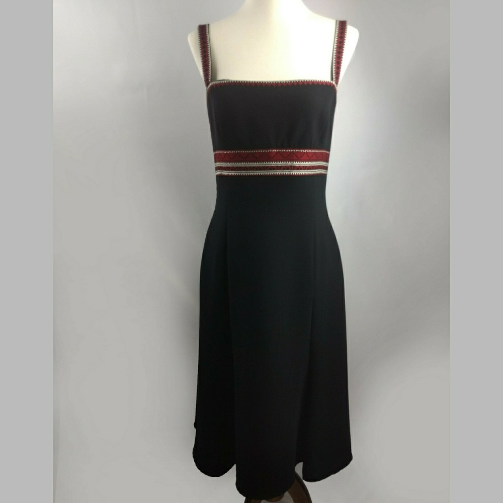 Maggy London Black Embroidered Dress